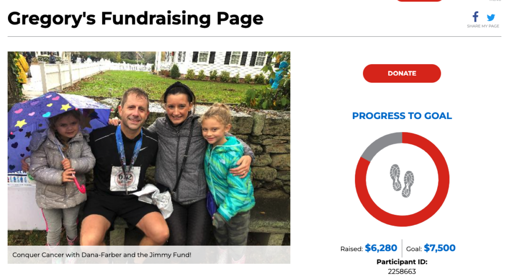 Check out Greg's Fundraising page