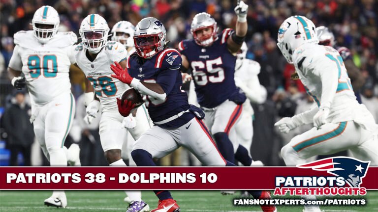 BRING ON THE POSTSEASON! Patriots 38 – Dolphins 10